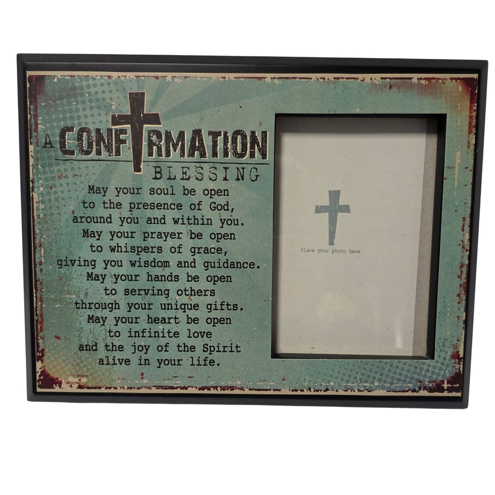 Abbey Press Confirmation Blessing 4x6 Photo Frame Distressed Religious Gift*